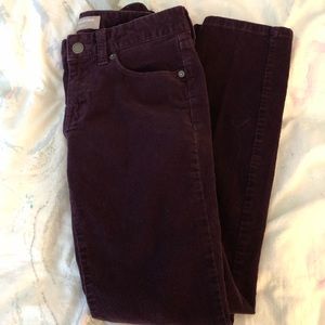 Banana Republic eggplant skinny fit corduroy pant